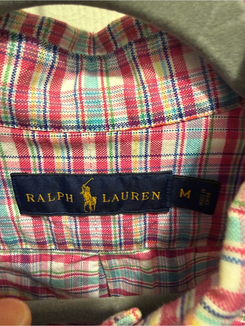 Ralph Lauren Men’s Pink and Blue Plaid Button-Down Shirt - Picture 2 of 4